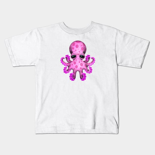 Cute Pink Baby Octopus Kids T-Shirt by jeffbartels